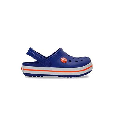 Imagem de Crocs Tamanco infantil unissex Crocband, Cerulean azul/branco, 3 Little Kid