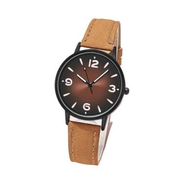 Imagem de Relógio de pulso de couro PU feminino, relógios quartzo para mulheres,