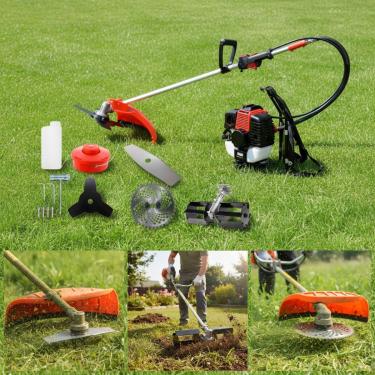 Imagem de Roçadeira 65cc 3hp Costal A Gasolina Potente Enxada Rotativa E Laminas
