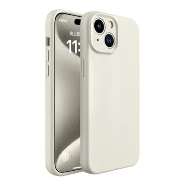 Imagem de [GL CASES] Capa iPhone 15 Capinha iPhone 15 Case Aveludada Material PREMIUM Toque Macio Anti Impacto Reforçada Silicone Emborrachado Com Proteção De Câmera (Branco)