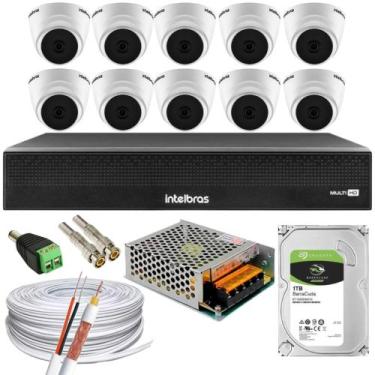 Imagem de Kit 10 Câmera 1220D Mic com Audio Dvr 1016 Intelbras 1tb