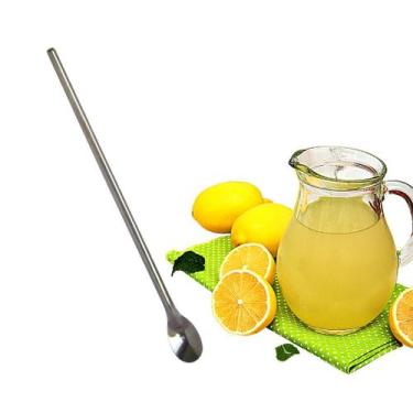 Imagem de Colher Longa Comprida para Mexer Leite Suco Jarra Coquetéis - SQ Só Qu
