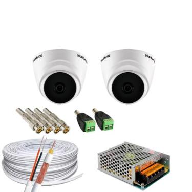 Imagem de Kit 2 Câmeras HD Intelbras Vhl 1120d + 1 Fontes 5amp 12v + Cabo e Cone