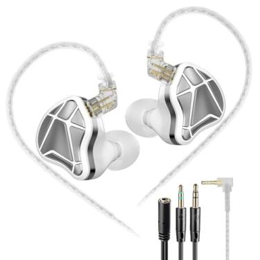 Imagem de KZ Axas Gaming Earbuds Wired para PS4 PC Xbox PS5, isolamento de ruído IEM para jogos com baixa latência, fones de ouvido de ajuste confortável para laptop, consoles e celulares (branco, Nomic)