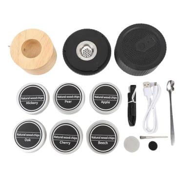 Imagem de AUNMAS Kit Infusor para Fumantes de Coquetel Com 6 Sabores de Lascas de Madeira, Conjunto Elétrico Recarregável para Fumantes de Uísque, Presentes para Homens e Pai