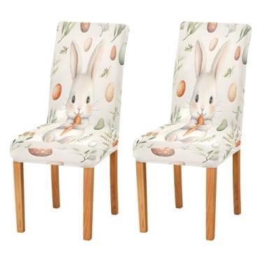 Imagem de SEHANY Lindas capas de cadeira de coelho de conto de fadas para sala de jantar, conjunto de 4, capa protetora elástica removível e lavável para cadeira de jantar para cozinha, hotel, festa, decoração