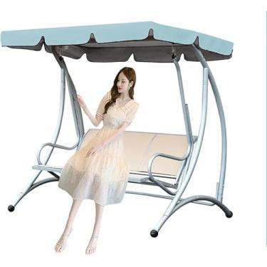 Imagem de Capa de substituição para balanço de jardim, cobertura superior impermeável e resistente aos raios UV para balanço de pátio de 2 ou 3 lugares, tecido Oxford 210D para cobertura de balanço externo~/