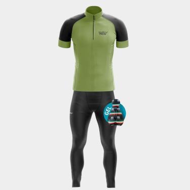 Imagem de Conjunto Masculino Camisa Way Fresh Verde Militar + Calça Gel-Masculino