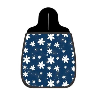 Imagem de Lixeira De Carro Organizador Lixinhocar Flores Brancas Fundo Azul 3