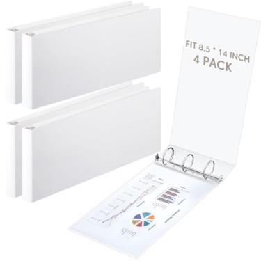 Imagem de Humyoun 4 fichários redondos de 21 x 35 cm, paisagem, 3 anéis, tamanho ofício, 5 cm, econômico, comporta papel de 21 x 35 cm, para projetos de arte, escritório, casa, locais de trabalho (branco)