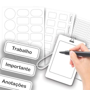 Imagem de Etiqueta Escolar Neutra com TAG + Caneta (Simples, Etiquetas + 1 TAG de Mochila)