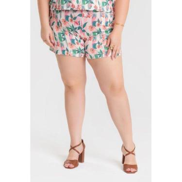 Imagem de Bermuda Feminina Plus size Estampada cós c/ Elástico c/ Bolso - Serena-Feminino