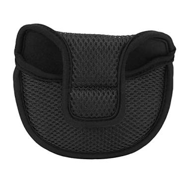 Imagem de Capa para taco de golfe, gancho personalizado, capa de cabeça de nylon, proteção leve e durável para clubes de golfe, sanduíche de gaze de nylon, pelúcia 12x14cm (Preta)