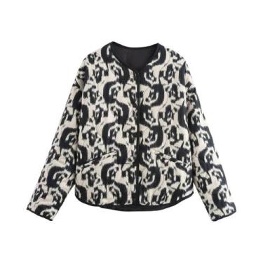 Imagem de Jaqueta Feminina De Manga Longa Com Estampa De Pele De Cobra Estilo Eu