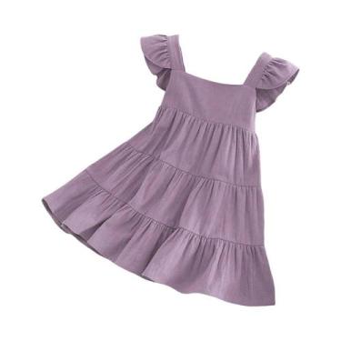 Imagem de Vestido De Princesa Sem Mangas Com Ruffles Para Bebê Menina Verão 2023