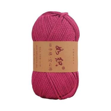 Imagem de Linha De Lã De Crochê 100g 85M 65% Algodão Feita À Mão Para Tricô E Ma