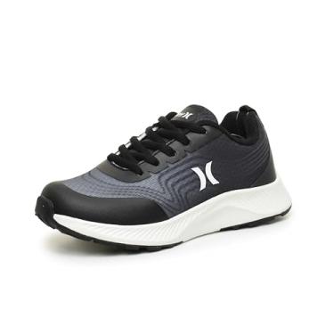 Imagem de Hurley Tênis infantil listrado – Tênis de corrida leve para meninos e meninas com cabedal respirável, palmilha acolchoada e sola de tração durável – Tênis esportivo diário para escola, esportes e