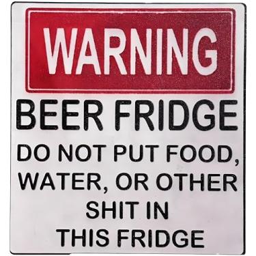 Imagem de Ímã de geladeira de cerveja de aviso, acessórios de cozinha, sinal de aviso engraçado, adesivos de cerveja, adesivos magnéticos "NÃO coloque comida, água ou outras nesta geladeira" Acessórios