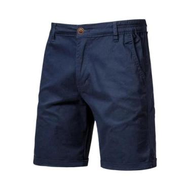 Imagem de Bermudas Masculinas 100% Algodão Com Cintura Elástica Para O Verão, 10