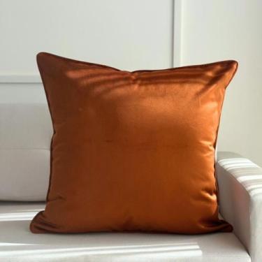Imagem de Capa de Almofada Veludo Decorativa 60x60 Terracota - AMOFADAS