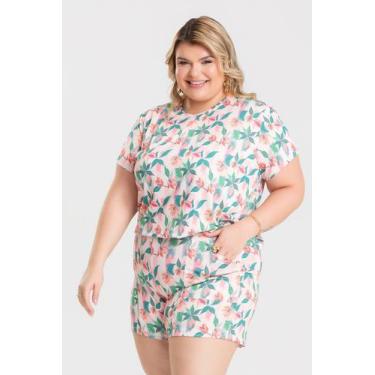 Imagem de Blusa Feminina Plus Size Estampada em Malha Fria - Serena, Verde, G10