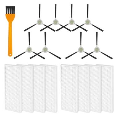 Imagem de Peças de reposição compatíveis com Lefant M210 ( ) M210s M210B M210P M213, para OKP Life K2 K3 K3A K4 K5 robô aspirador de pó 8 escovas laterais, 8 filtros HEPA, 5 x 1,85 polegadas