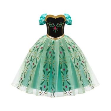Imagem de Fantasia Infantil De Princesa Anna Com Estampa Completa Para Cosplay, 