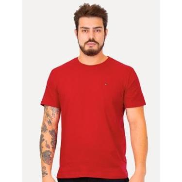 Imagem de Camiseta Tommy Hilfiger Masculina Essential Cotton Vermelha-Masculino