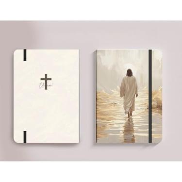 Imagem de Caderno A5 capa dura 160 páginas papel pólen estilo moleskine para anotações, caderneta para estudo e organização, caderno de anotações pautado ou sem pauta, não acompanha caneta (ELE VIVE,PONTILHADO)