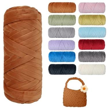 Imagem de Fio grosso grosso de 500 g para tricô, fio de tubo gigante de lã de cristal macio para projetos de artesanato - cobertor, cama de animais de estimação, travesseiro e bolsas