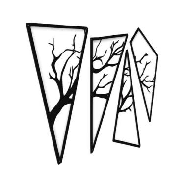 Imagem de 4 QUADROS ALTO RELEVO 38X53 ARVORE VIDA Decorativo - JABB