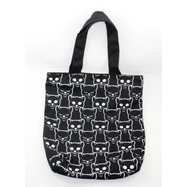 Imagem de Bolsa Tecido Gato Cat Ecobag Sacola Feminina 100% Algodão  - DB