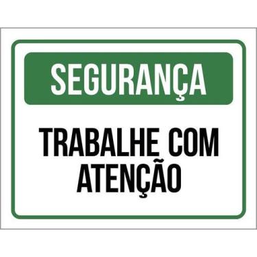 Imagem de Kit 10 Placa Acm De Segurança Trabalhe Atenção 18X23 - Sinalizo