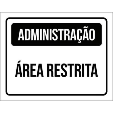 Imagem de Kit 5 Placa Acm Administração Área Restrita 18X23 - Sinalizo