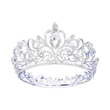Imagem de Tiara De Casamento Barroca Redonda Para Noivas Rainha E Rei, Acessório