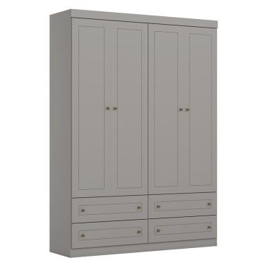 Imagem de Roupeiro Americano 04 Portas Cinza - Móveis Henn Cinza