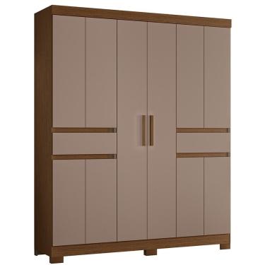 Imagem de Guarda Roupa Solteiro Olímpia 10 Portas 2 Gavetas Nogueira-capuccino - Móveis Albatroz Nogueira-capuccino