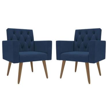 Imagem de Kit 2 Poltronas para Sala Escritório Recepção Thais Suede - Móveis Maf