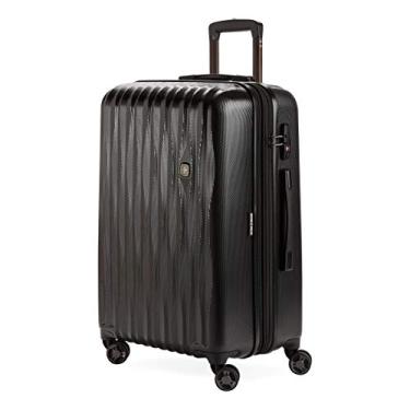 Imagem de SwissGear 7272 Mala Energie Rígida Expansível com Rodas Spinner, Preto, Carry-On 19-Inch, 7272 Energie Hardside Expansível Bagagem com Rodas Giratórias