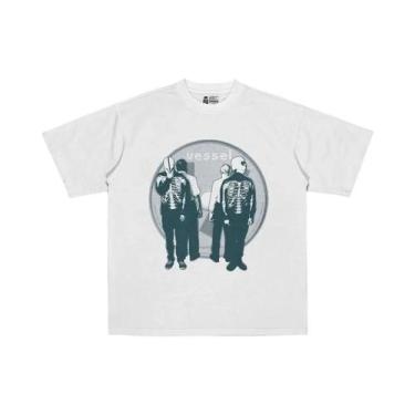 Imagem de Camiseta Oversized Masculina Y2K Hip Hop Punk Com Estampa Gráfica Da B