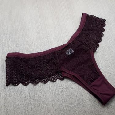 Imagem de Tanga Fio Renda Cor:VinhoTamanho:P - Kit Mania Lingerie, Vinho, P