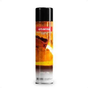 Imagem de Tinta Spray Etaniz Preto Fosco 400ml Alta Temperatura 600C para Metal 