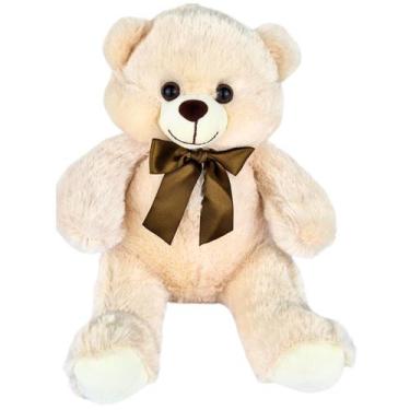 Imagem de Urso Teddy de Pelúcia Com Laço 30cm Ursinho Bebê Nicho Bear - Fizzy To