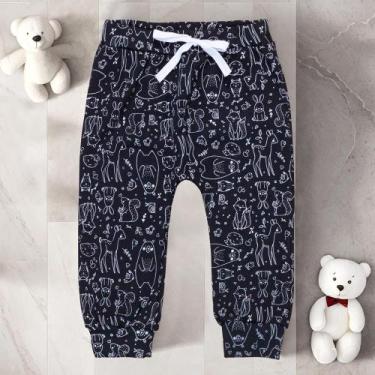 Imagem de Calça Jogger Minimalista Florestinha Preta para Bebê - Era Uma Vez, 0-