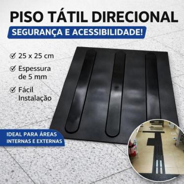 Imagem de Piso Tátil PVC 25x25cm Direcional - Dupla Face - 10 Peças - WAT Acessi