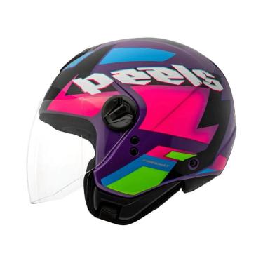 Imagem de Capacete Aberto Freeway Hype Roxo Com Pink Peels