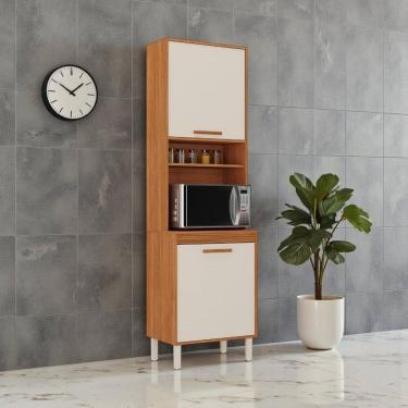 Imagem de Paneleiro 2 Portas Nicho para Forno Canela Cinamomo/Off White