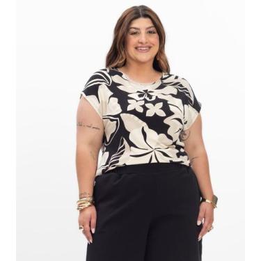 Imagem de Blusa Manga Curta Feminina Secret Glam Preto, Plus G2, Preto