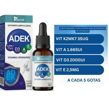 Imagem de Vitamina ADEK A D3 E K2 Frasco 20 ml gotas d3 2000ui KADE Supraervas