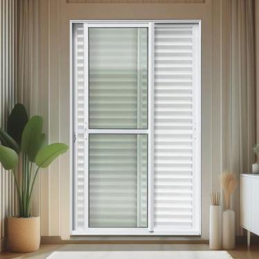 Imagem de Porta de Correr Venez. 3 Folhas Moveis 210 X 150 Elite com Fechadura T